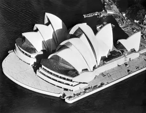 <b class=qtipBold><figcaption>Sydney-Opera House-Construction</figcaption></b><br>Aerial view of the Sydney Opera House, taken in August 1973, at the time of its construction. The Sydney Opera house have been inaugurated by Queen Elizabeth II on 20 October 1973. / AFP PHOTO<br><em>© Copyright Agence France-Presse (AFP) - All Rights Reserved</em> Sydney-Opera House-Construction