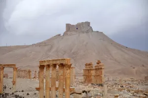 <b class=qtipBold><figcaption>Syria-Conflict-Palmyra</figcaption></b><br>A picture taken on March 3, 2017 shows the Fakhr-al-Din al-Ma'ani Castle, known as Palmyra citadel, as it appears over the ancient city of Plamyra in central Syria. Syrian troops backed by Russian jets completed the recapture of the historic city of Palmyra from the Islamic State group on March 2, the Kremlin and the army said, in another blow to the jihadists. / AFP PHOTO / STRINGER<br><em>© Copyright Agence France-Presse (AFP) - All Rights Reserved</em> Syria-Conflict-Palmyra