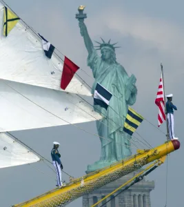 Tall Ship Prints: Us-Fleet Week-Tall Ships-Statue of Liberty