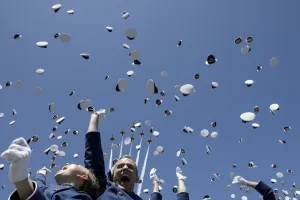 Prints of Cadets celebrate after taking their oath during a graduation ceremony at the US Air Force Academys Falcon Stadium June 2, 2016 in Colorado Springs, Colorado USA Prints: Us-Politics-Obama-Airforce
