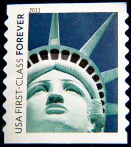 <b class=qtipBold><figcaption>Us-Postal Stamp-Statue of Liberty</figcaption></b><br>A close-up of the Statue of Liberty postage stamp presently in US circulation is pictured in Washington, DC. AFP PHOTO / PAUL J. RICHARDS<br><em>© Copyright Agence France-Presse (AFP) - All Rights Reserved</em> Us-Postal Stamp-Statue of Liberty