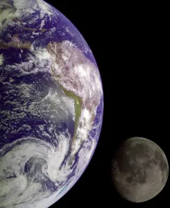 Space Prints: Us-Space-Galileo Image-Earth and Moon