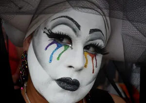 Portrait Prints: Usa-Gay Pride-Face-Portrait-Colour