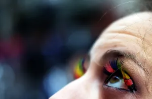 Portrait Prints: Usa-Pride-Rainbow-Eyelashes-Portrait