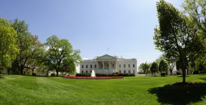 The White House Prints: The White House is seen in Washington, DC on April 23, 2009