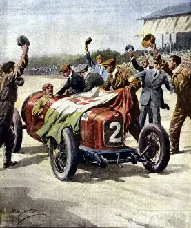 Italian victory at the 3rd European Motor Grand Prix: the mechanics from Ascari display